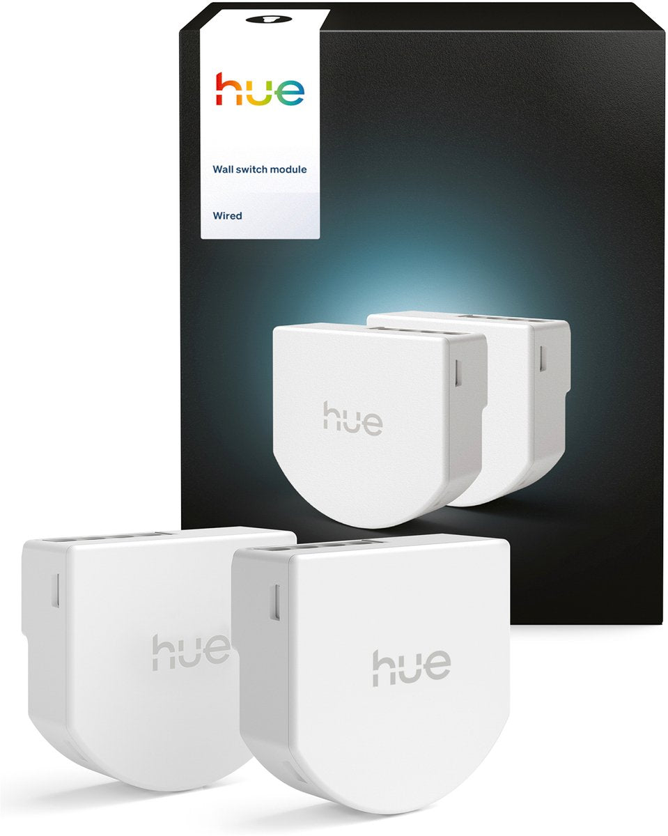Philips hue bedrade wandschakelaar - bevat 2 modules - zonder batterijen, nuldraad vereist - slimme verlichting