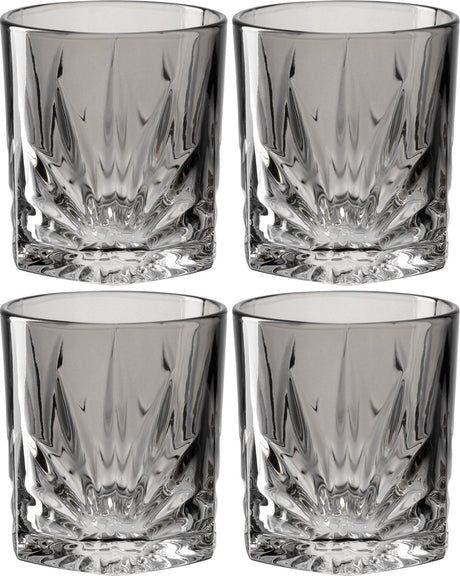 Leonardo Whiskyglas 330 ml, graues Capri – 4er-Set