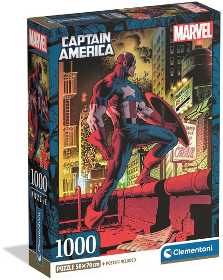 Clementoni – Puzzle – 1000 Teile – Marvel Captain America – Kompaktbox