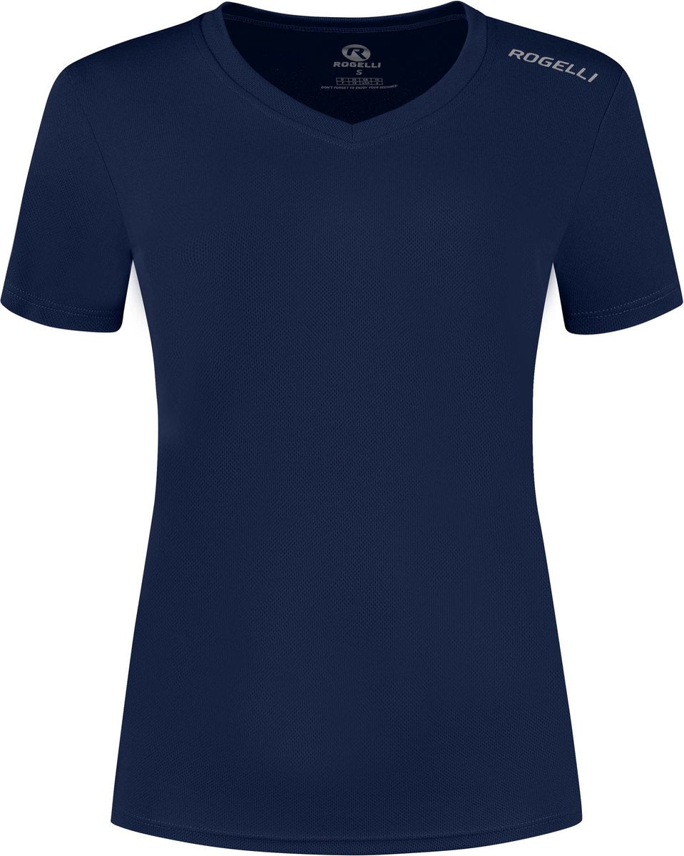 Rogelli promo hardloopshirt dames - korte mouwen - donkerblauw - l