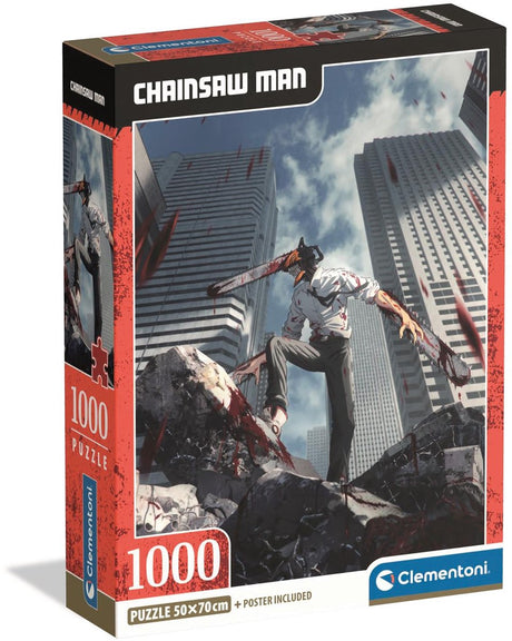 Clementoni - Puzzle - 1000 Teile - Kettensägenmann - mit Poster - Anime - ab 14 Jahren