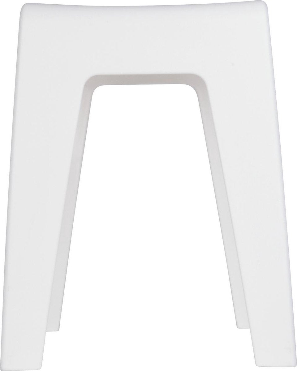 Wenko Badezimmerhocker Kumba aus weißem Kunststoff B38 x H47 x T32cm – Duschhocker – Duschsitz – Duschstuhl – Belastbarkeit max. 120 kg