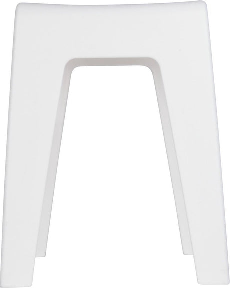 Wenko Badezimmerhocker Kumba aus weißem Kunststoff B38 x H47 x T32cm – Duschhocker – Duschsitz – Duschstuhl – Belastbarkeit max. 120 kg