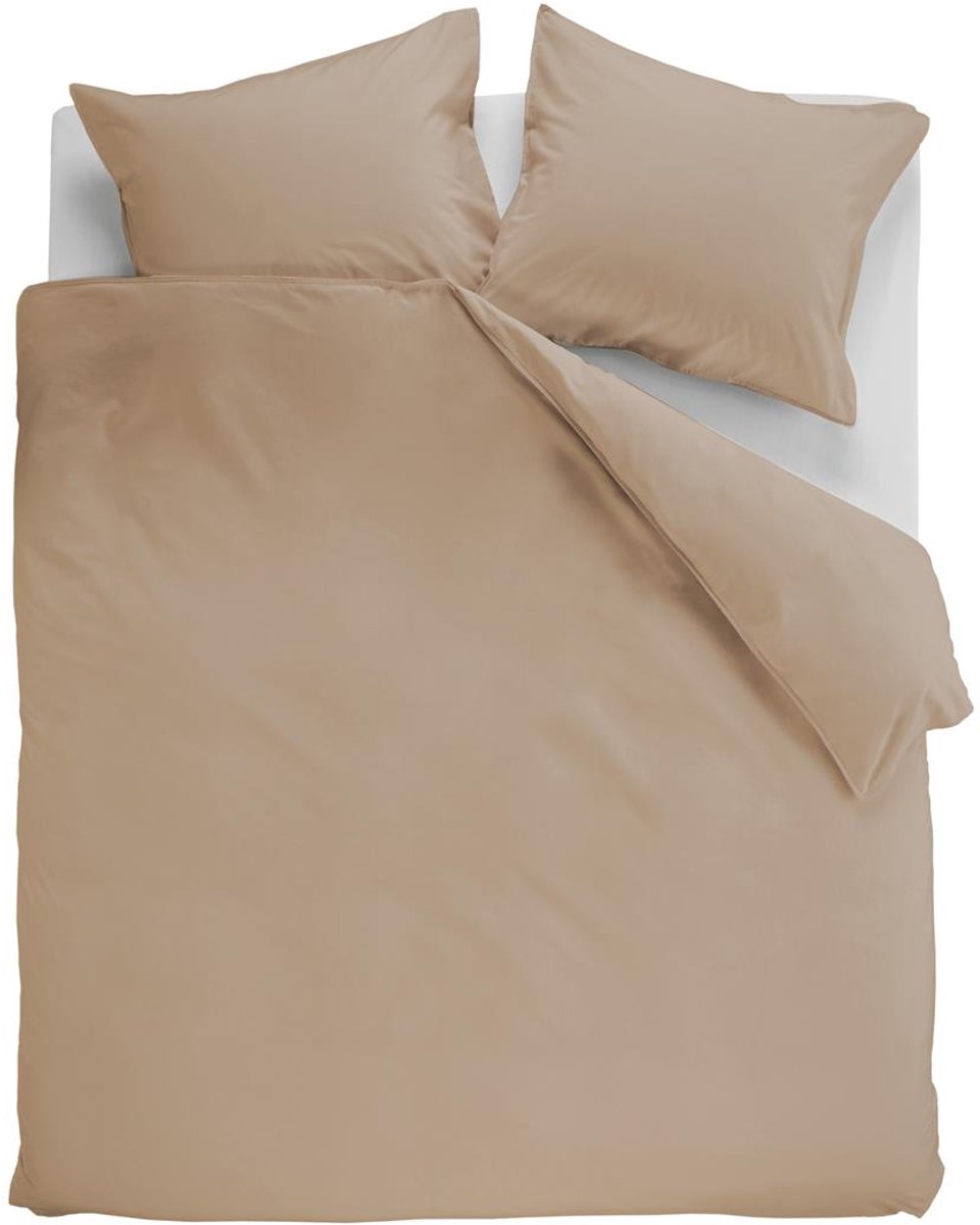 Ambiante cotton uni dekbedovertrek - lits-jumeaux xl - 260x200 220 cm - khaki