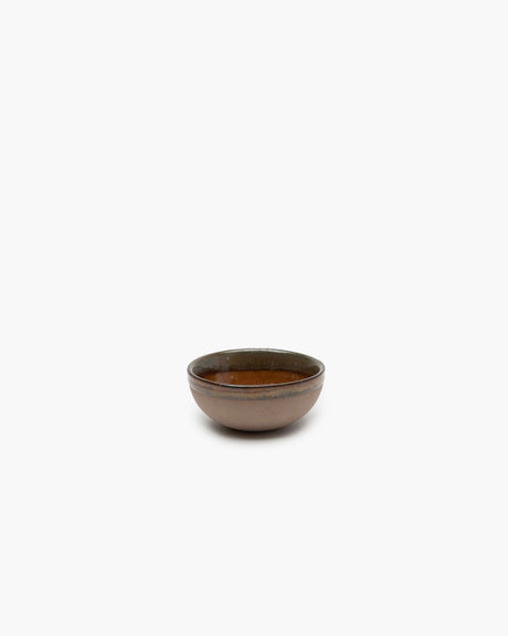 Surface by Sergio Herman Serax-Schale – klein – ø9 cm x H4 cm – Grau und Rostbraun – 4 Stück