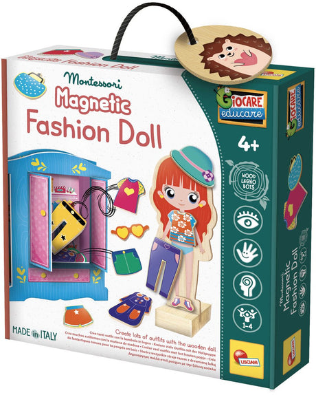 Lisciani Montessori Baby-Holz-Magnet-Modepuppe