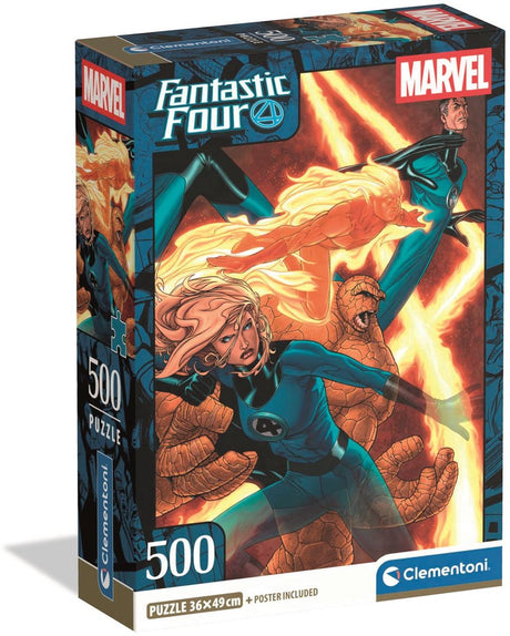 Clementoni - Puzzle - Marvel Fantastic 4 - 500 Teile - mit Poster - ab 14 Jahren