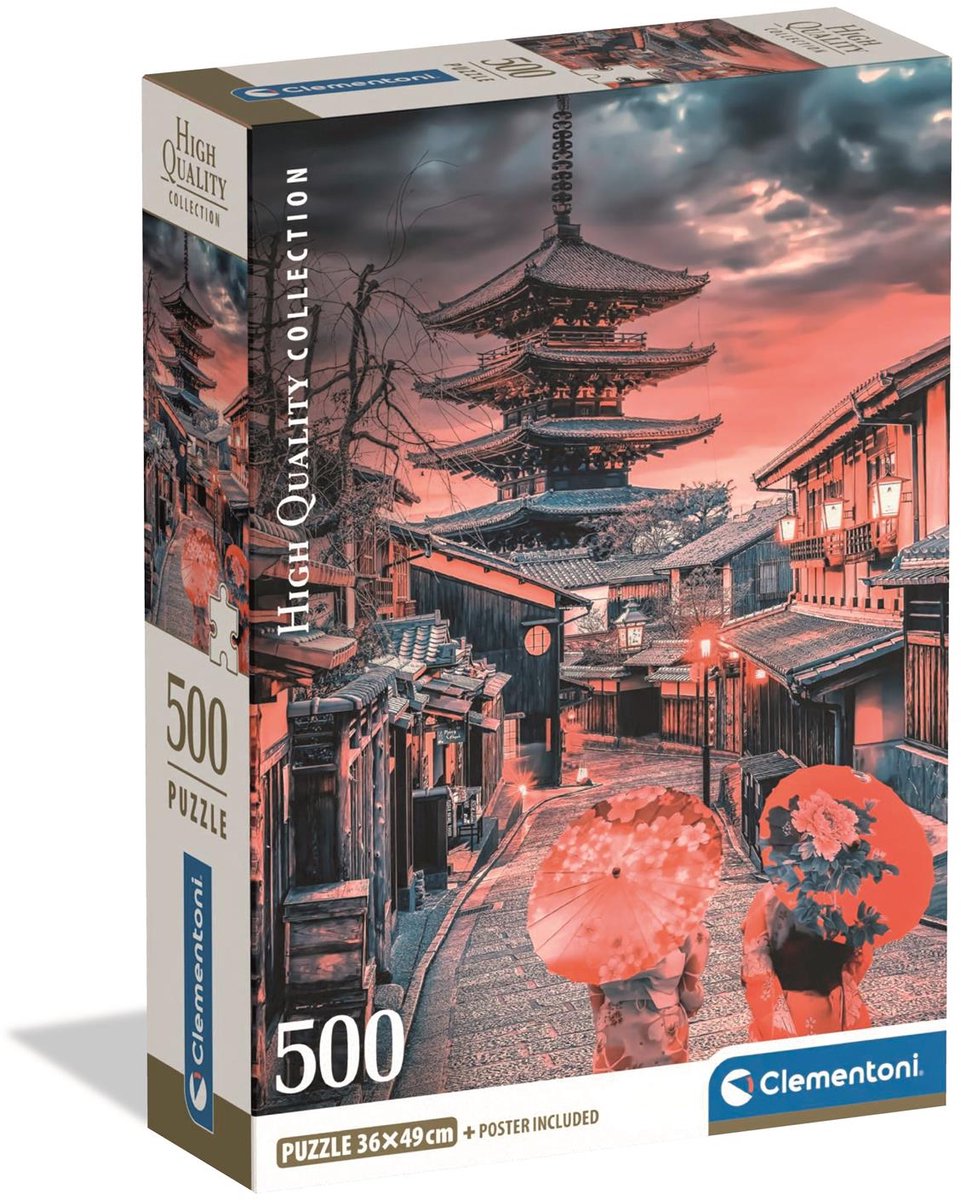 Clementoni – Puzzle – 500 Teile – Abend in Kyoto – Puzzle für Erwachsene – hochwertige Sammlung