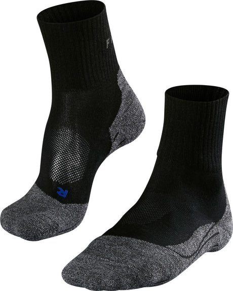 Falke TK2 Cool Short Anti-Blister Wandersocken aus dickem Lyocell-Funktionsmaterial Herren Schwarz - Größe 42-43
