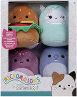 Squishmallows kuschelige Plüsch-Mikromallows – Carl, Yollie, Javari, Tudor, 4er-Pack