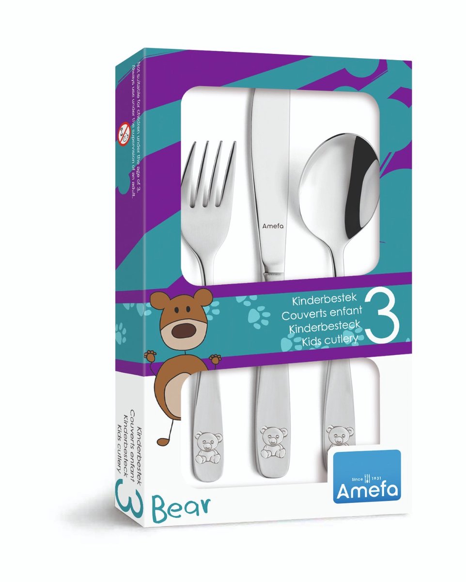 AMEFA Kinder Besteck 3-teiliger Geschenkbox Bier