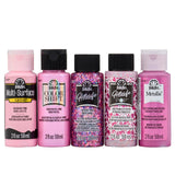 Folkart • Acrylfarben-Farbset, bestes Pink-Metallic, 5-tlg