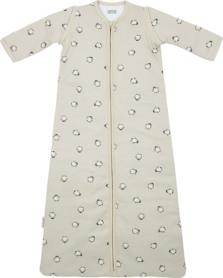 Meyco Baby-Pinguin-Babyschlafsack mit abzippbaren Ärmeln – weicher Sand – 90 cm – 2,5 Tog