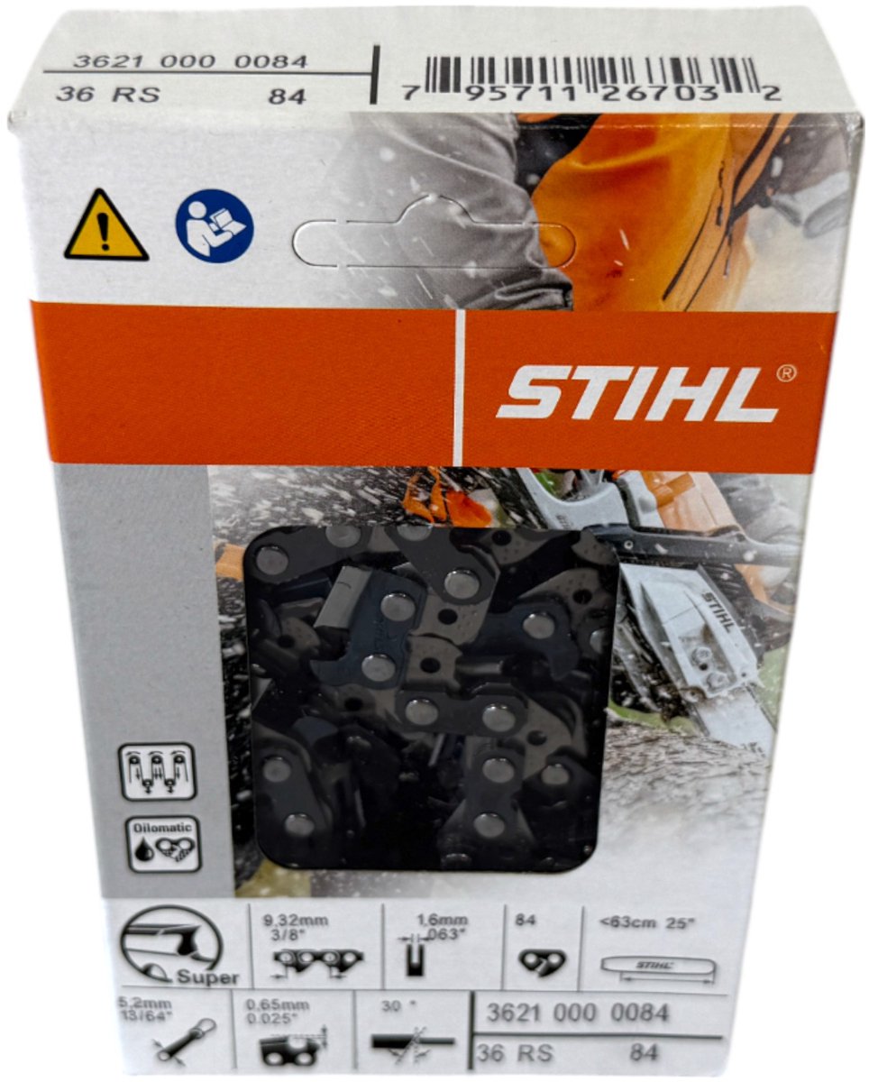Stihl Zubehör Sägekette | 3 8 Rapid Super (RS), 1,6 mm, 63 cm – 36210000084