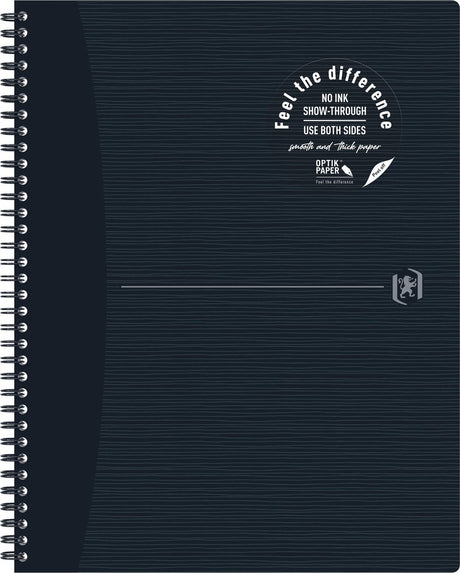 Nachhaltiges Notizbuch von Oxford Origin, A4+, kariert, 5 mm, 70 Blatt, 90 g, Schwarz
