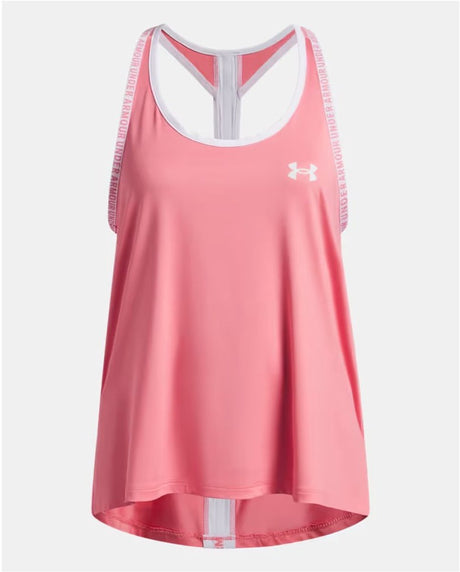 Under Armour Tech Knockout Tank-PNK Mädchen-Sportshirt – bittersüßes Rosa – Weiß