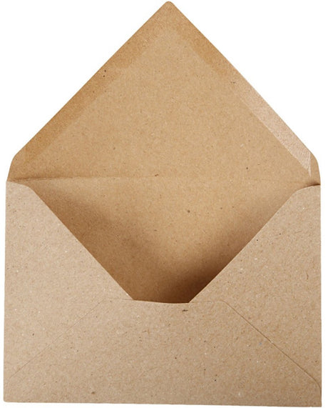 Creativ Company Recycling-Umschlag, Umschlaggröße 11,5 x 16 cm, 120 g, natur, 50 Stück 1 Karton