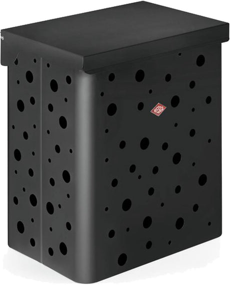 Wesco Wäschekorb Duo 1 mit Einsatz | 64 Liter | Duo-Wäschebox (2x32 Liter) | Metall - Graphit matt | Wäschekorb