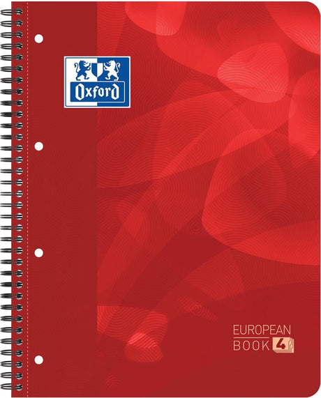 Oxford-Schulprojektbuch – A4+ – Raute 5 mm – 4 Löcher – 120 Seiten – Rot