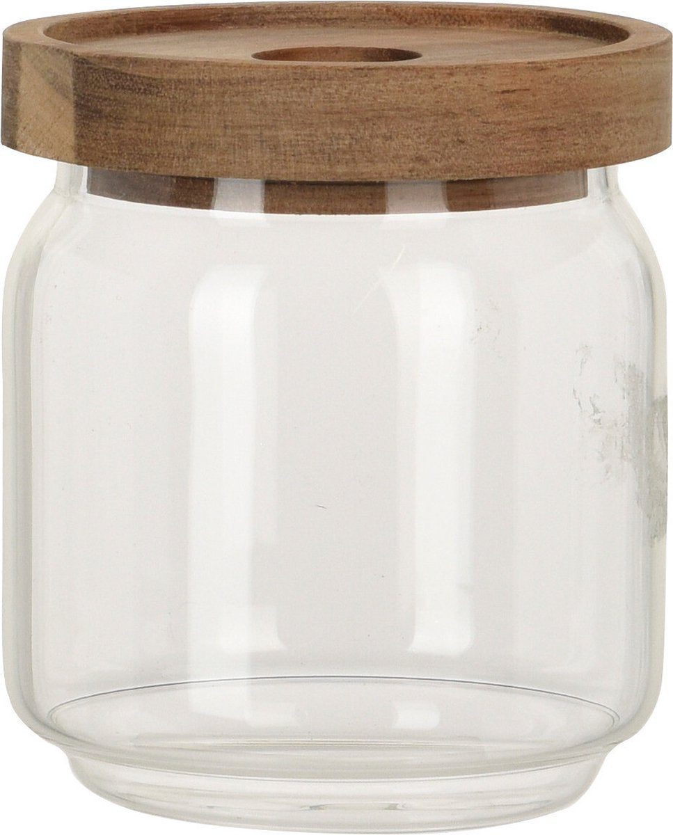 Excellent houseware voorraadpot - transparant glas - met deksel - 400 ml - voorraadbus- voorraadbussen met luchtdichte deksel - afmeting: 9 x 10 cm
