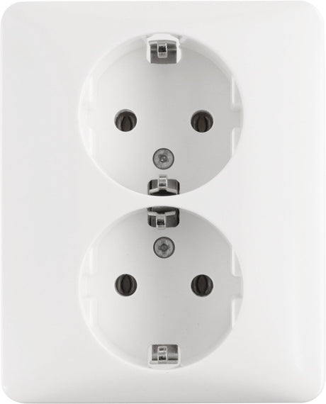 Peha standard contactdoos inbouw - 2-voudig - randaarde - polarwit