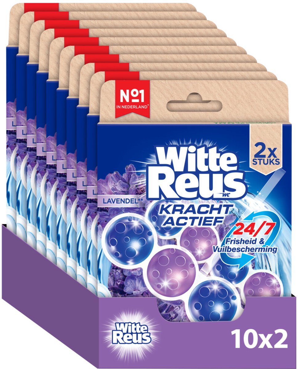 White Giant Power Active Lavendel-Toilettenblock 100 g – Toilettenblöcke – Vorteilspackung – 2 x 10 Stück