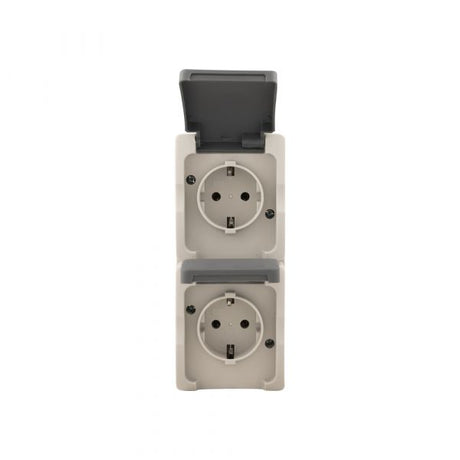 AC Wall Socket. 2-tid+RA Vertik.