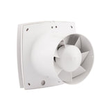 Fan 125 mm silenzioso con timer. Sensore di umidità bianco