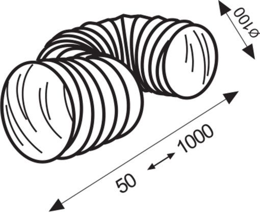 Slang flexibel PVC vit 100 mm 1 meter