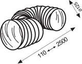 Schlauch flexibler PVC weiß 125 mm 2,5 Meter