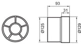 Imp -Fentilator 125 mm podstawowy biały