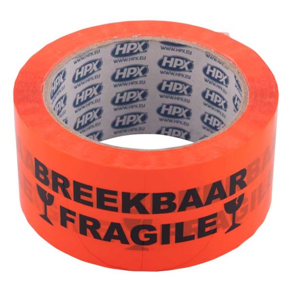 Hpx-Klebeband fragiles Orange 5 cm 66 m