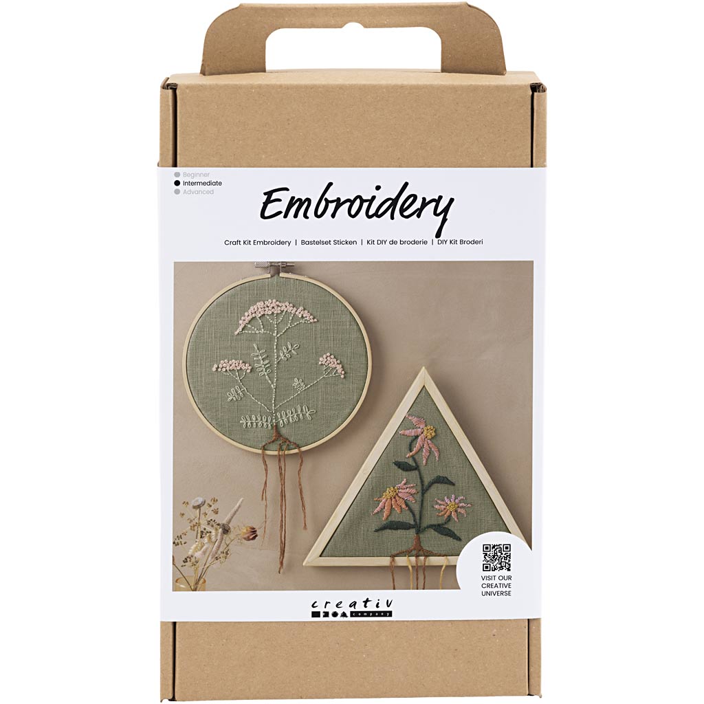 Kreativfirma Hobbyset Stickerei Dusty Green Stickerie Rahmen