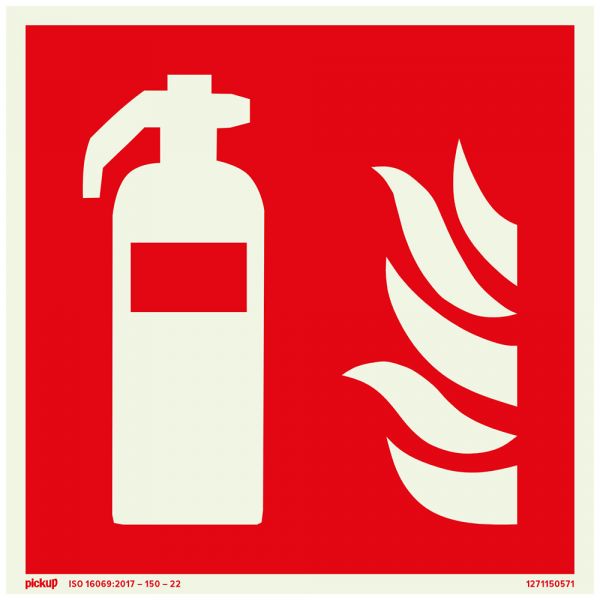 Feuerlöscherschild ftlm - 150x150 mm selbstklebend.
