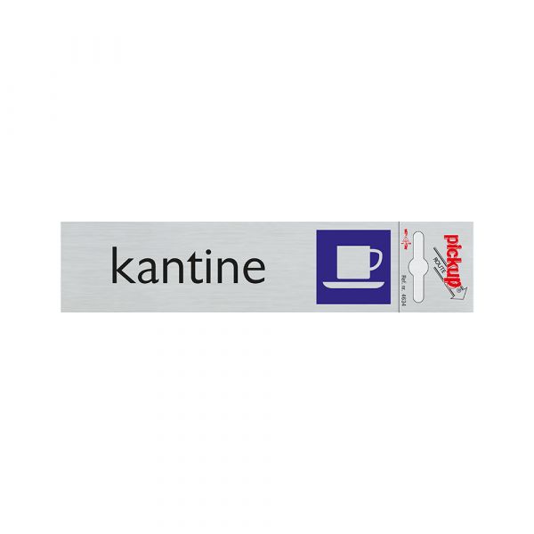 Kantinenschild aus Aluminium - 165x44 mm selbstklebend.