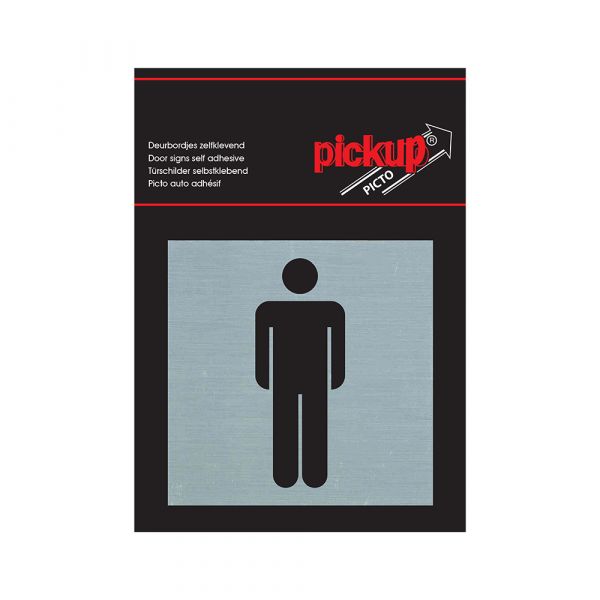 Aluminiumschild für Männer - 80x80 mm selbstklebend.