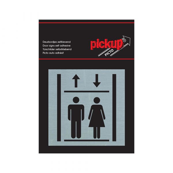 Aluminium-Aufzugsschild - 80x80 mm selbstklebend.