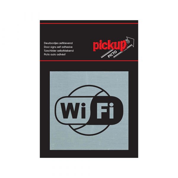 Aluminium-WiFi-Schild - 80x80 mm selbstklebend.
