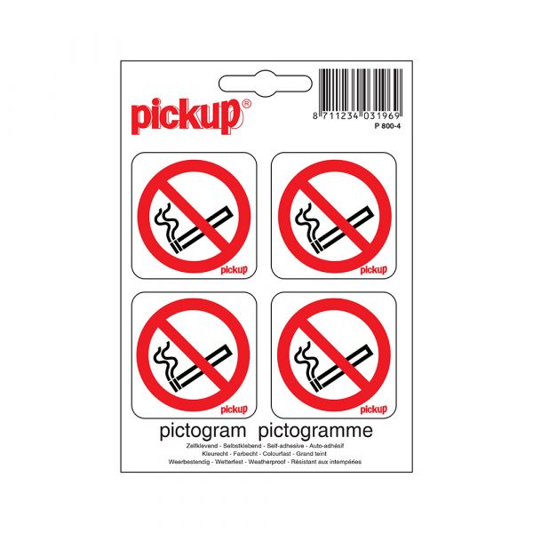 Aufkleber „Rauchen verboten“ – 50 x 50 mm – 4 Stück.