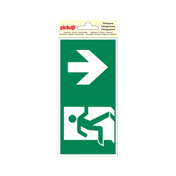 Notausgangsaufkleber nach unten – 100 x 200 mm.