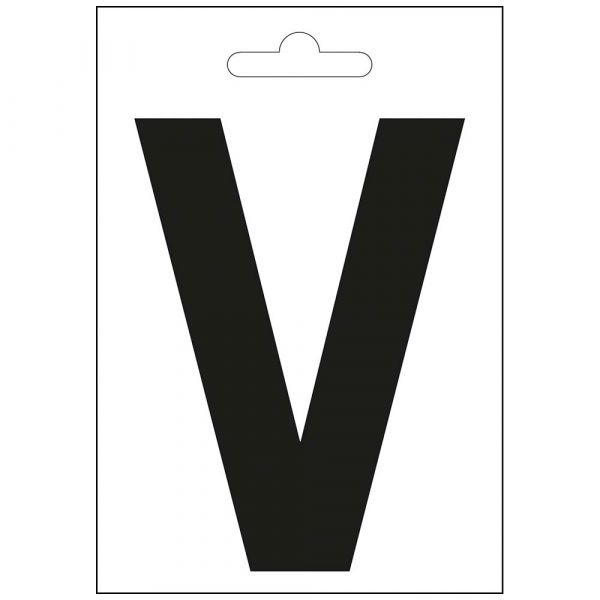 Nautischer Buchstabe v schwarz 100 mm.
