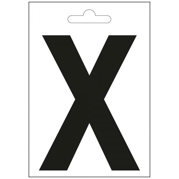 Nautischer Buchstabe x schwarz 100 mm.