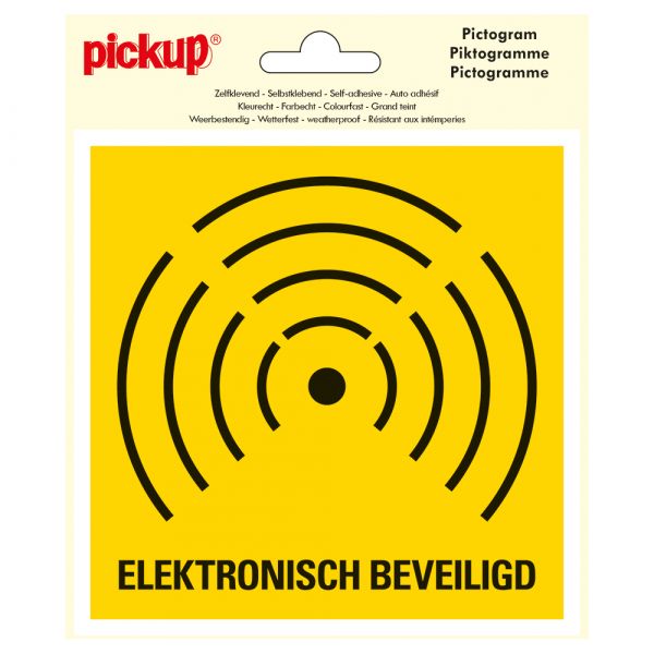 Aufkleber elektronisch gesichert - 150x150 mm.