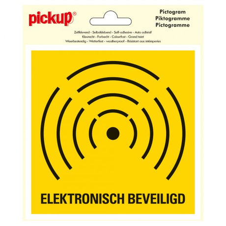 Aufkleber elektronisch gesichert - 150x150 mm.