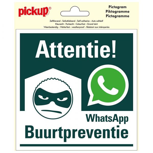 Aufkleber WhatsApp Nachbarschaftswache - 150x150 mm.