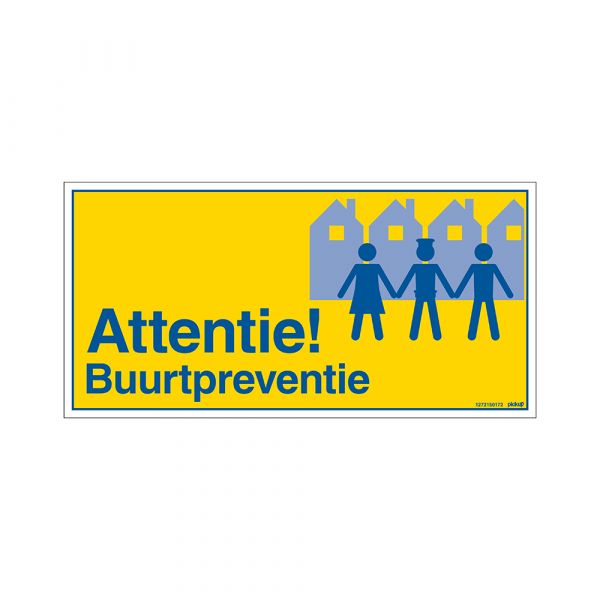 Hinweisschild zur Nachbarschaftsverhütung – 150 x 300 mm.