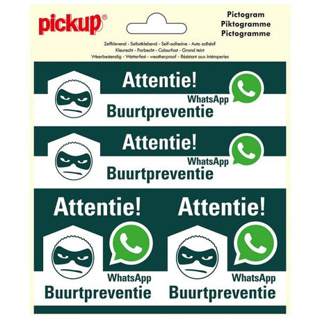 Aufkleber WhatsApp Nachbarschaftswache - 150x150 mm 4 Stück.