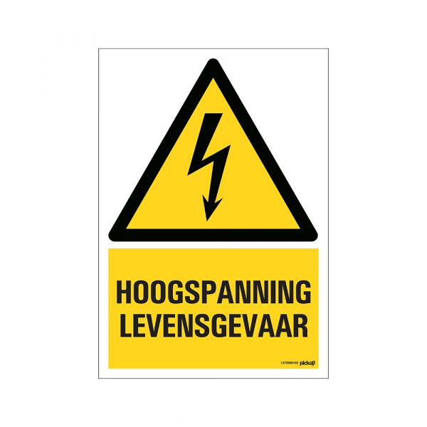 Warnschild „Hochspannung – Lebensgefahr“ – 230 x 330 mm.
