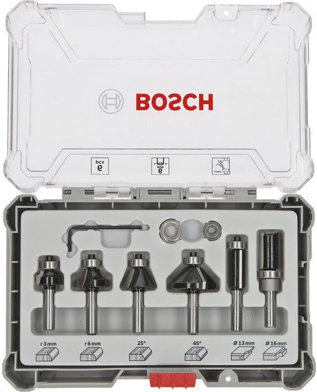 Bosch Zubehör 8-teiliges Mischfräserset - Schaftdurchmesser 6 mm - 2607017468