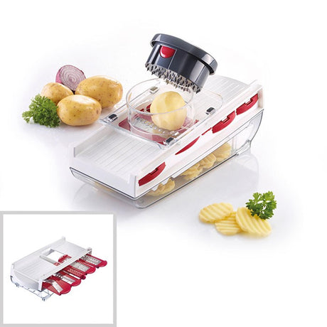 Westmark Gemüse- und Obstschneider mit 5 Schneideinsätzen 305x130x140mm